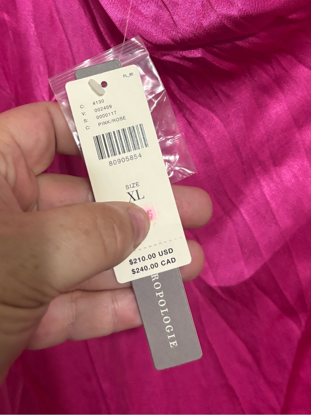 ANTHROPOLOGIE SZ XL Corey Lynn Calter One-Shoulder Dress PINK - Picture 6 of 7